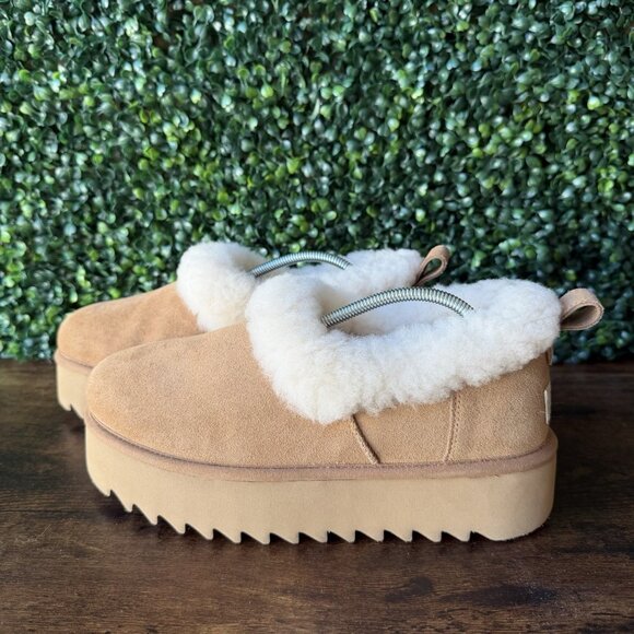 UGG Nita Women's Size US 8 Platform Chestnut Suede Slippers Shoes 1166733 - Picture 2 of 8